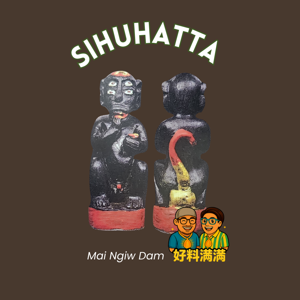 Sihuhatta Mai Ngiw Dam (Black Wood)/Kruba Boon Yang With Nano Gold Casing- BE2566